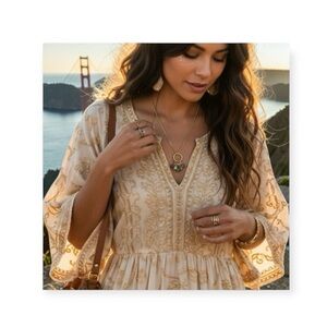 new Rivka Friedman ꕥ Briolette Gemstones Pendant Necklace ꕥ 18K Gold Clad ꕥ